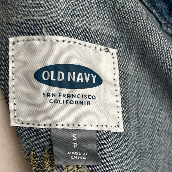 Old Navy Embroidered Denim Jacket (Medium Wash) - Small - Picture 8 of 14